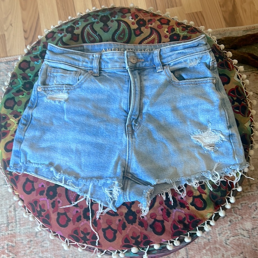 American Eagle Denim Cutoff Shorts— hand cut and frayed.